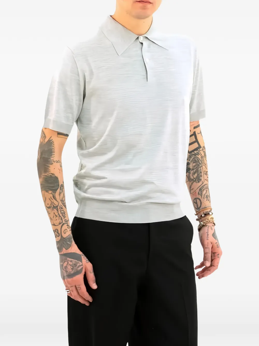 Prada Poloshirt met kraag en korte mouwen Wit