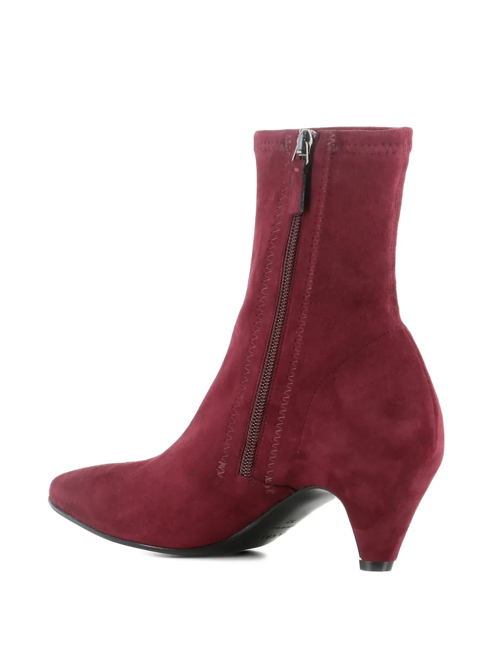 Del Carlo side-zip suede boots Rood
