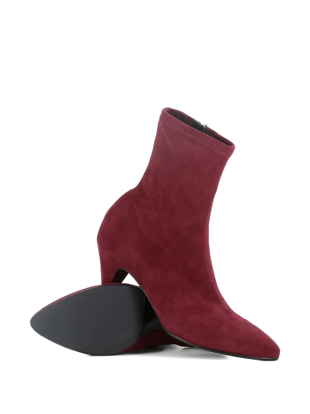 Del Carlo side-zip suede boots Rood