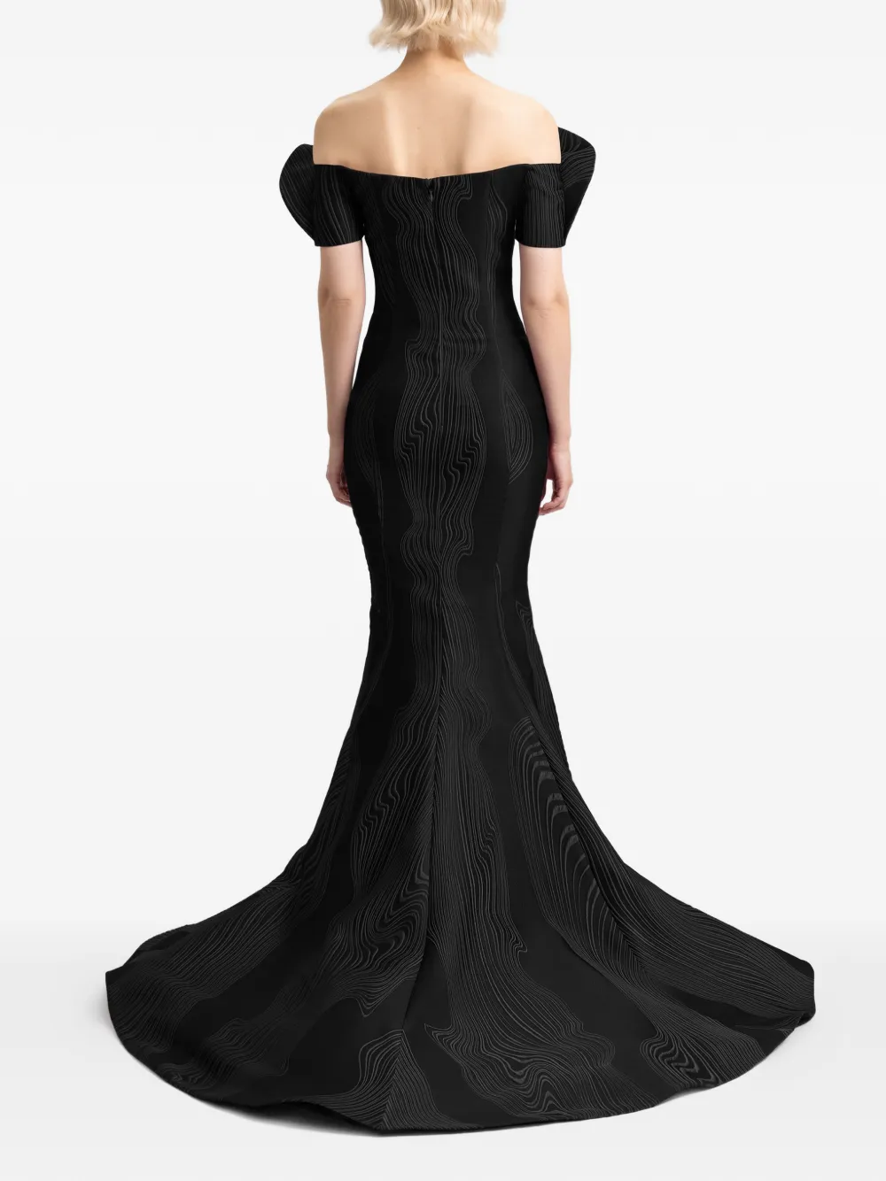 Gemy Maalouf Gedrapeerde off-shoulder maxi-jurk Zwart