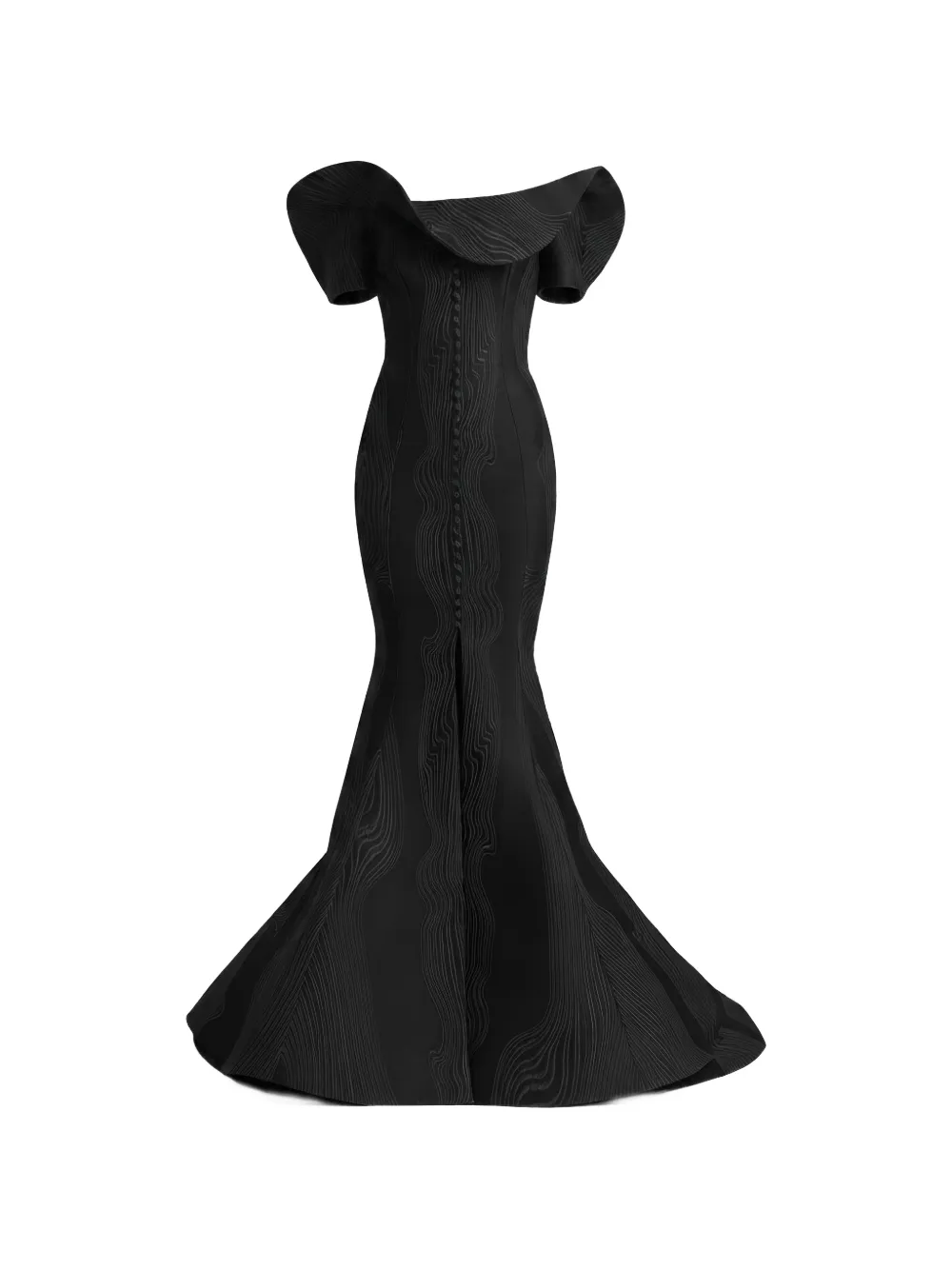 Gemy Maalouf Gedrapeerde off-shoulder maxi-jurk Zwart
