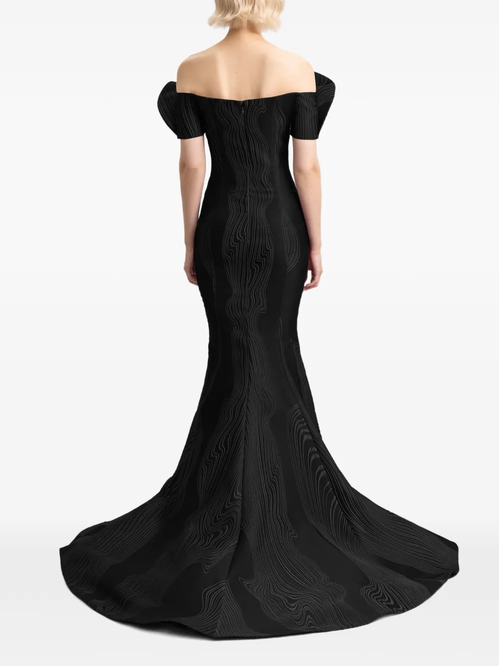 Gemy Maalouf Gedrapeerde off-shoulder maxi-jurk Zwart