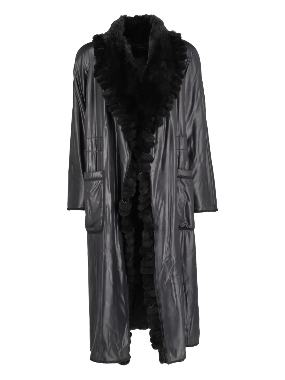 Fendi Pre-Owned Fur-insert long coat - Nero