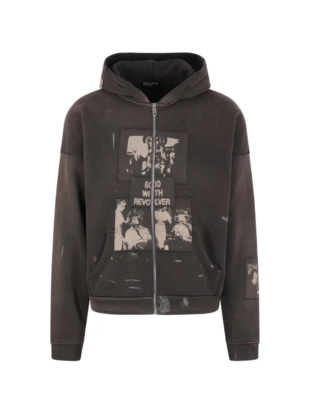 Enfants Riches Déprimés graphic-print zip-up hoodie - Black