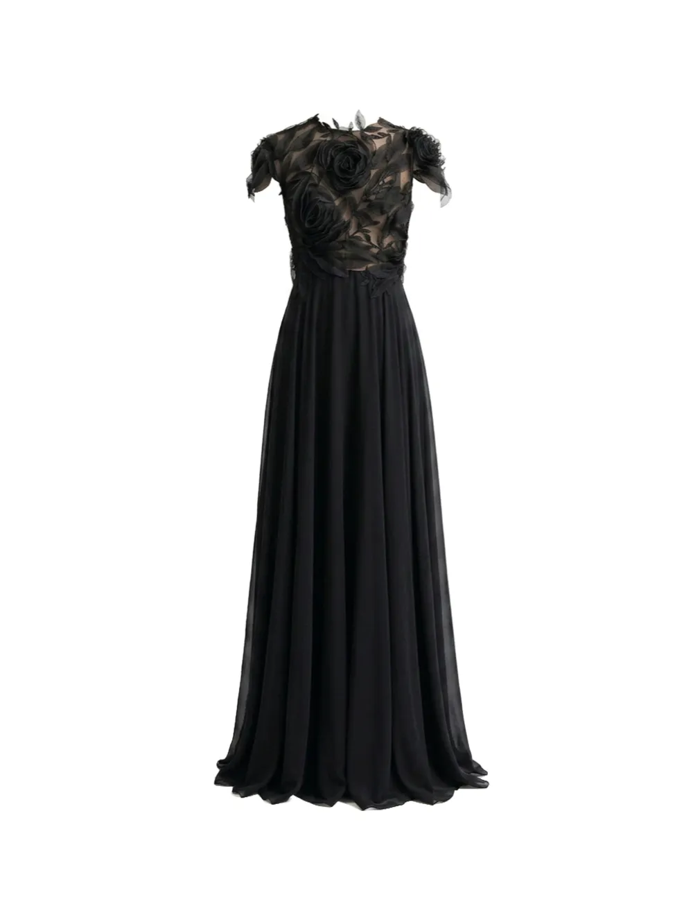 Gemy Maalouf floral-appliqu - Black