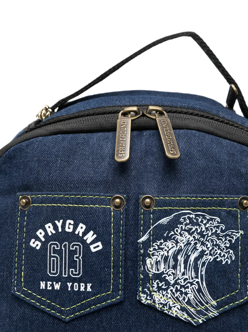 Sprayground Evisu Style Embroidered Backpack - Blue 