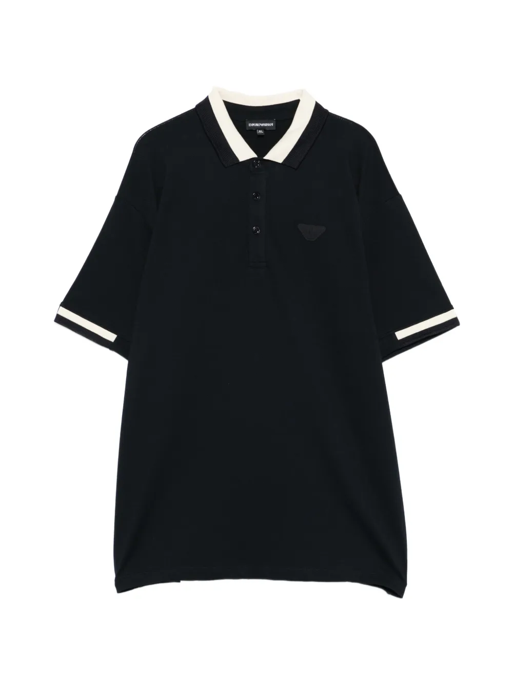 Emporio Armani Kids ribbed-collar polo shirt - Blu