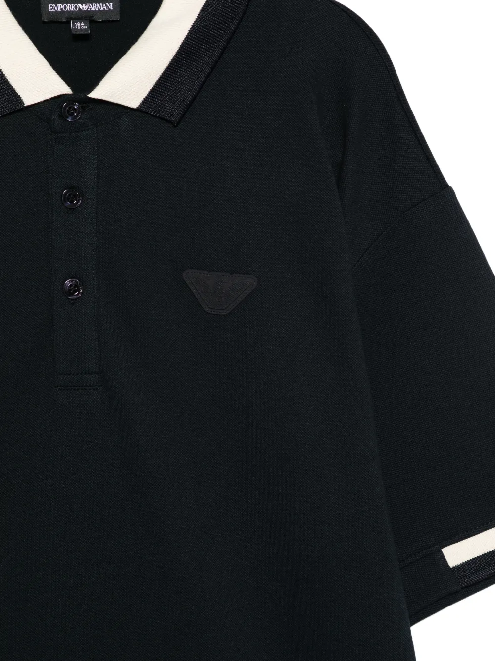 Emporio Armani Kids Poloshirt met geribbelde kraag Blauw