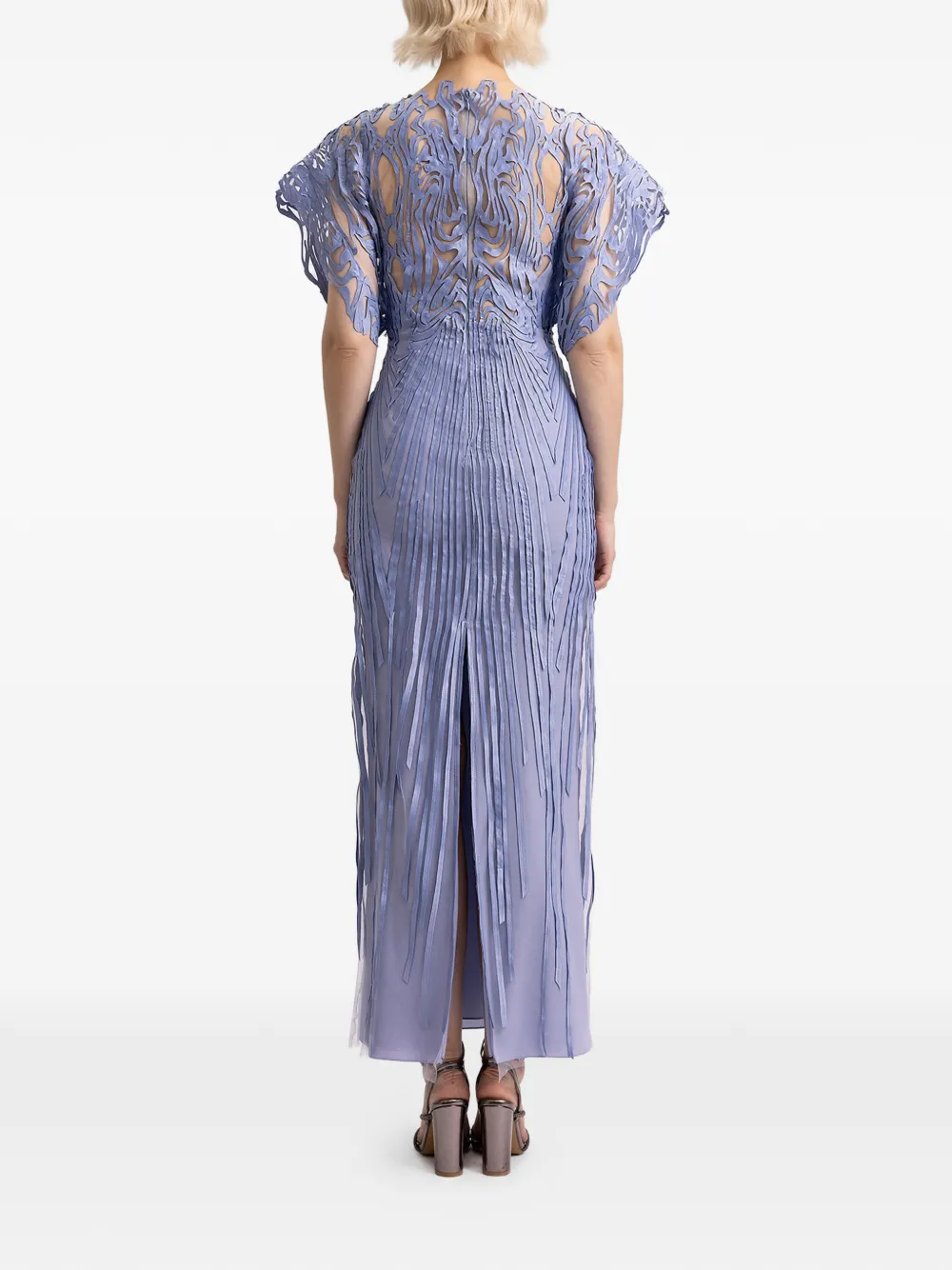 Gemy Maalouf structured half-sleeves dress - Blauw