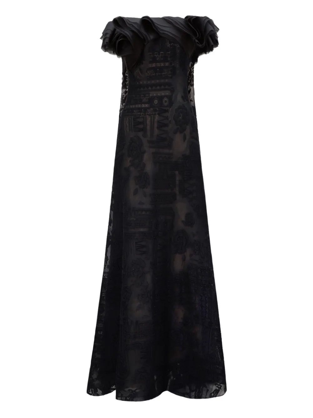 Gemy Maalouf off-shoulder loose-cut dress - Nero