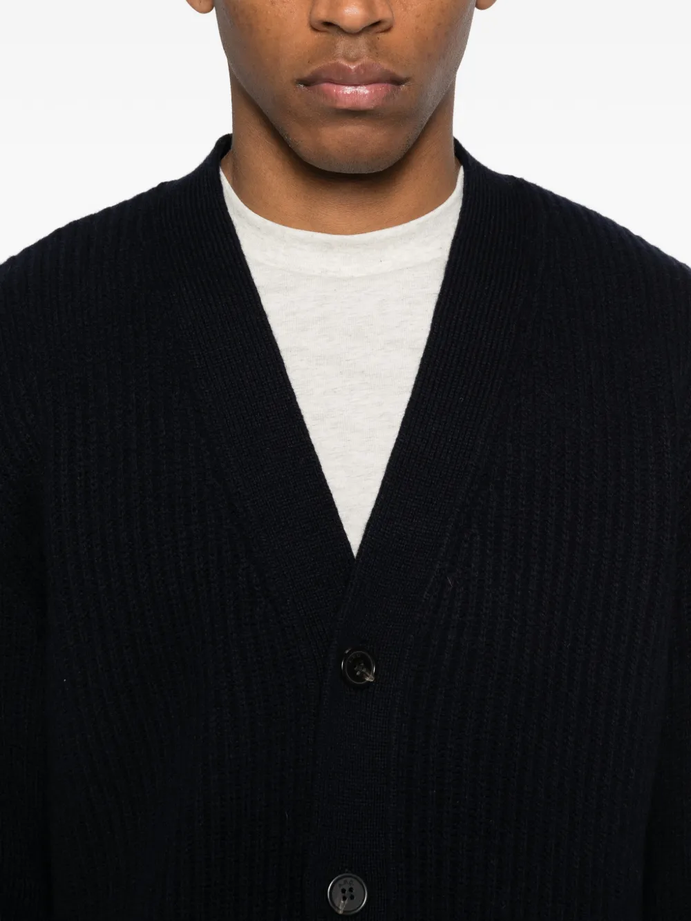 A.P.C. Vest met V-hals en knopen Blauw