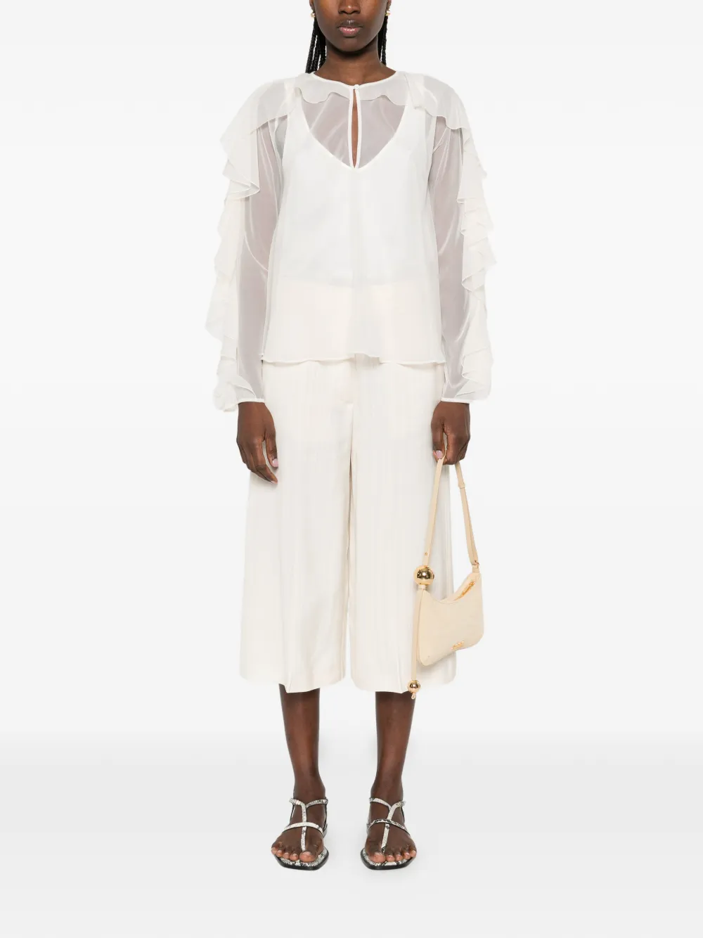 Forte Cropped broek Beige
