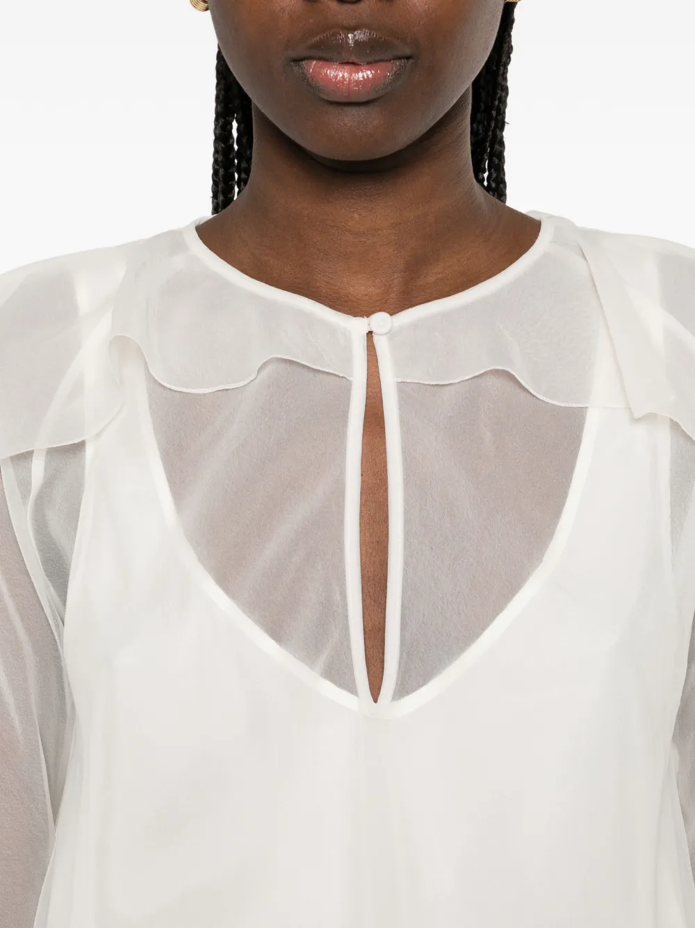 Forte Shirt met ruches Beige