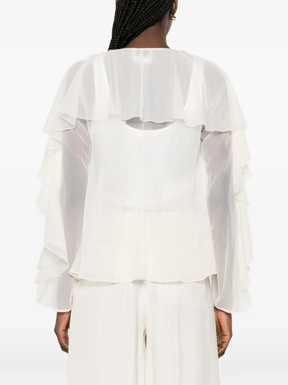 Forte Shirt met ruches Beige