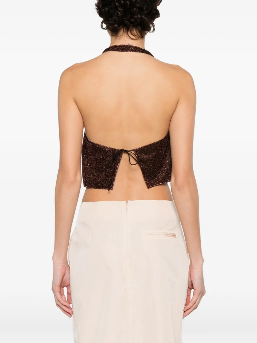 Oséree Top met ringdetail Bruin