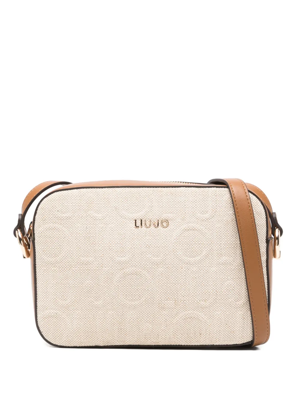 LIU JO medium Manhattan logo-embossed cross-body bag - Nude