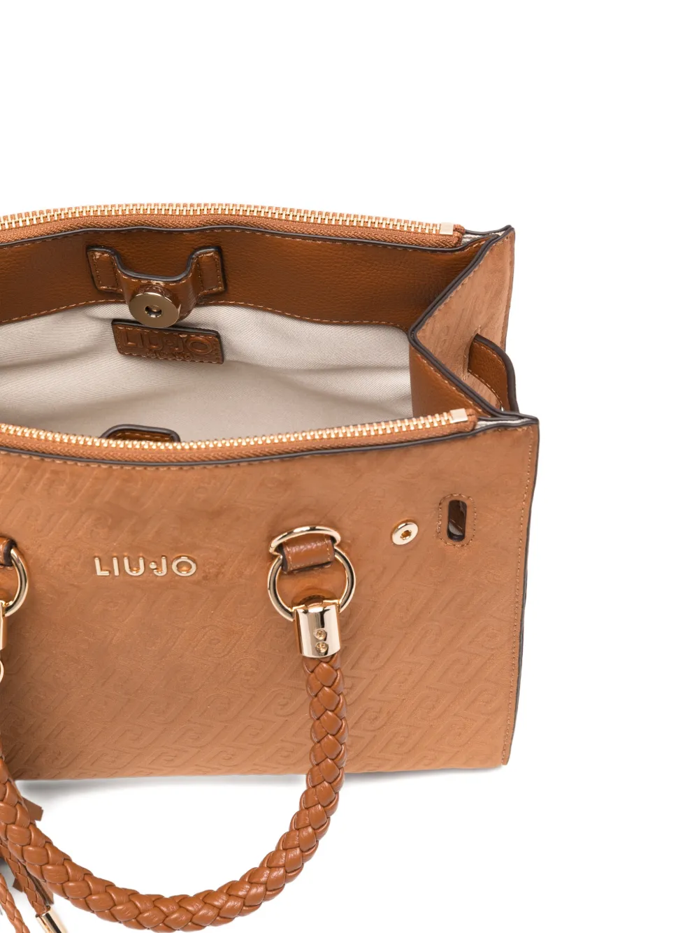 LIU JO Kleine shopper met gevlochten handvat Bruin