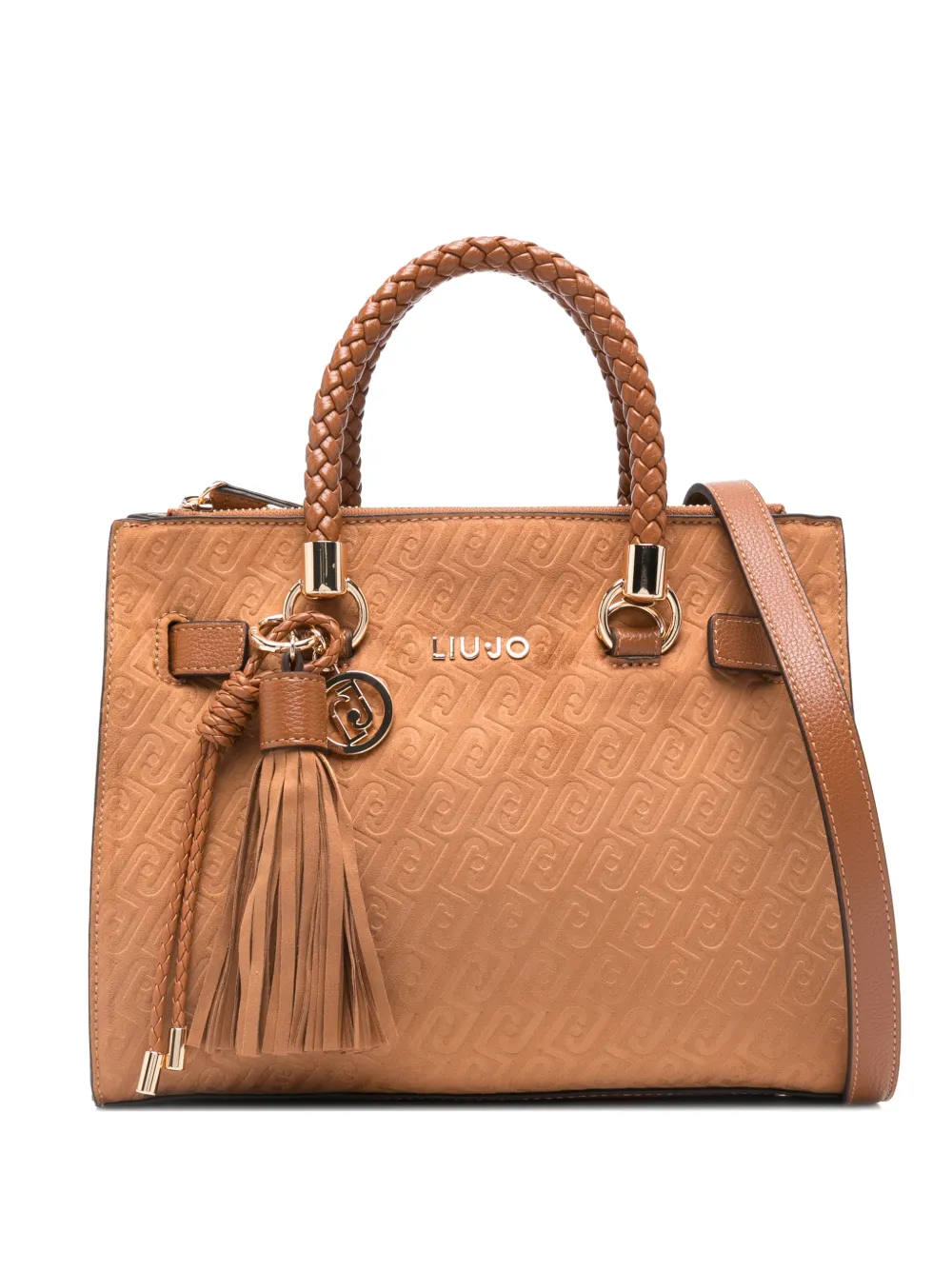 LIU JO small braided-handle tote bag - Marrone