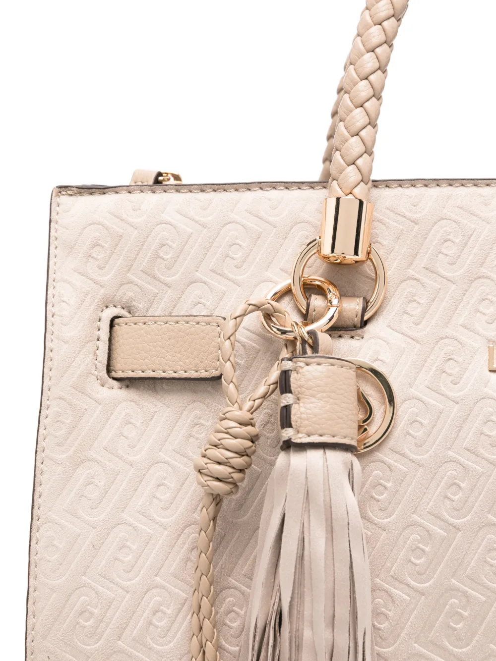  Liu Jo Manhattan Braided-handle Tassel Tote Bag - Neutrals 