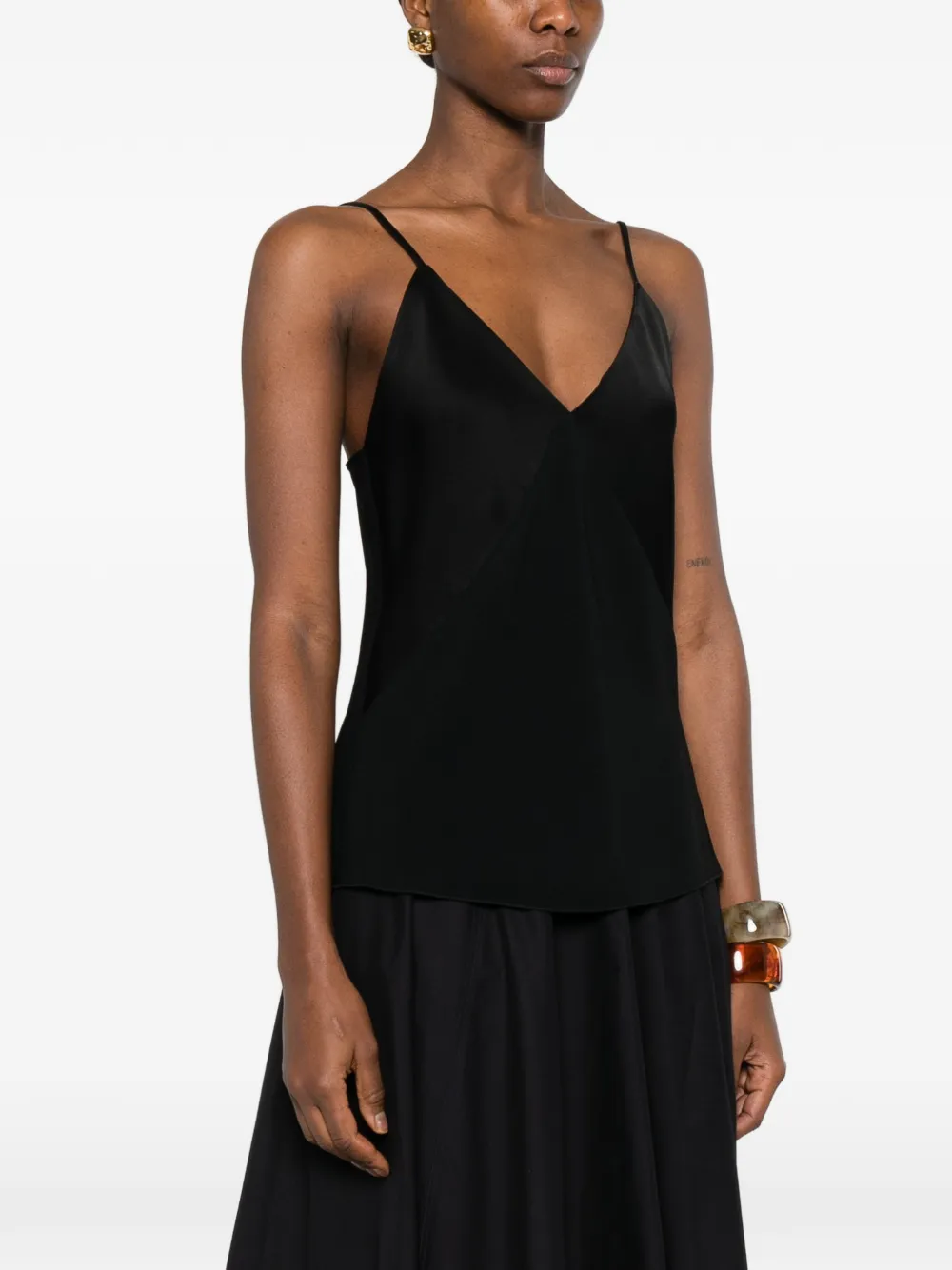  Forte Forte V-neck Straps Tank Top - Black 