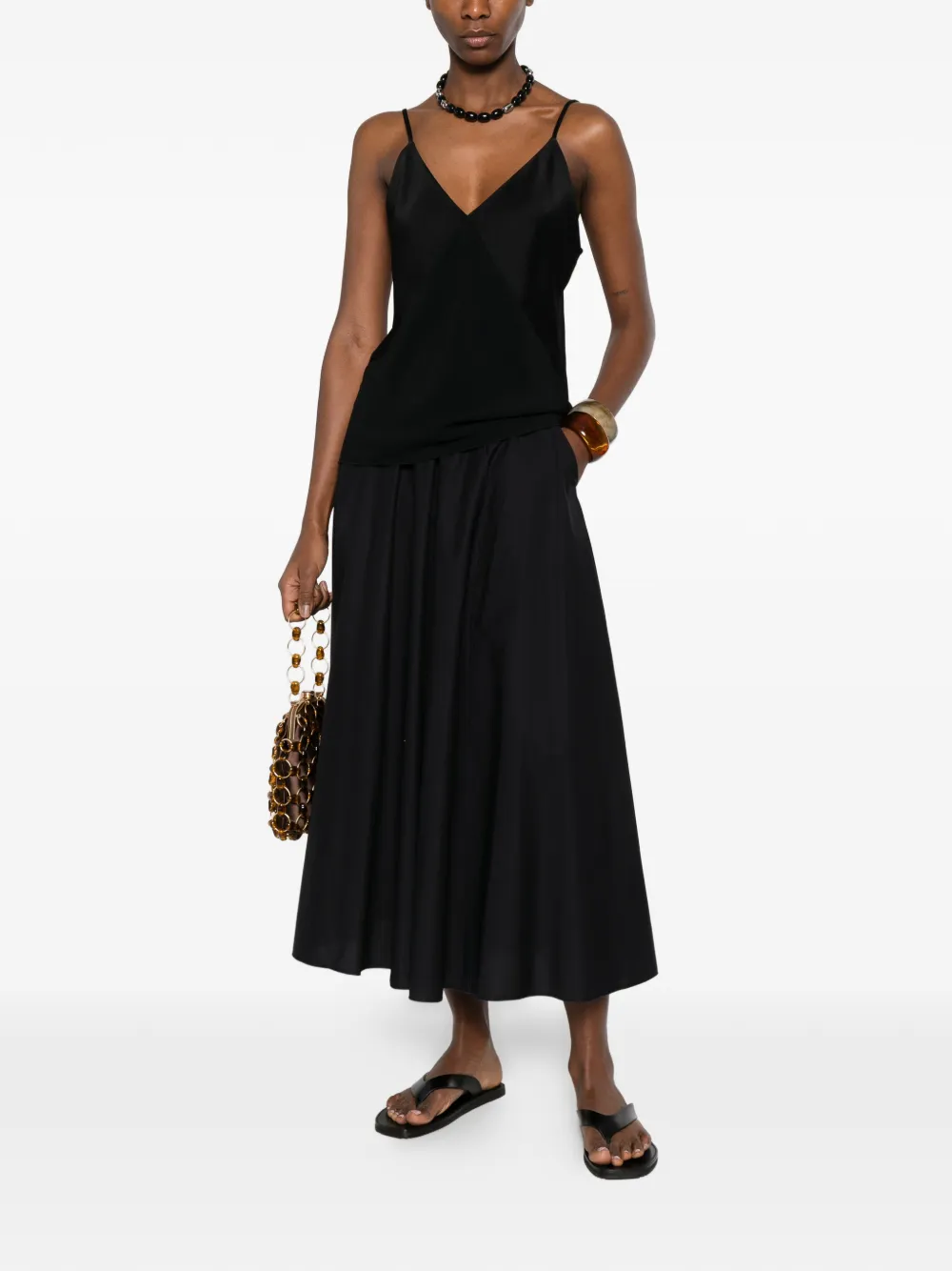  Forte Forte V-neck Straps Tank Top - Black 