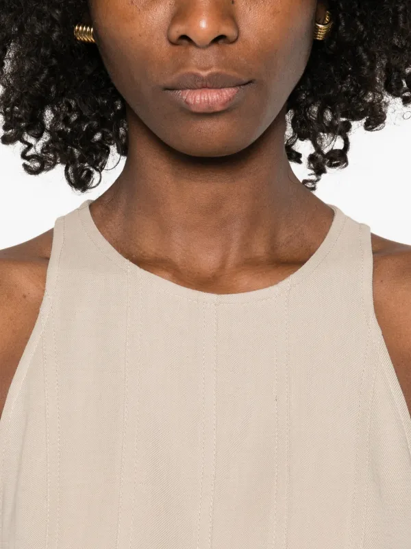 Brunello Cucinelli Linen Fluid Twill Dress | Neutrals | FARFETCH