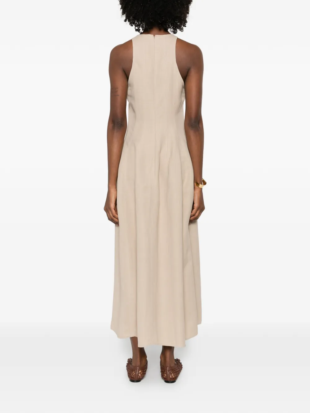 Brunello Cucinelli Mouwloze midi-jurk Beige