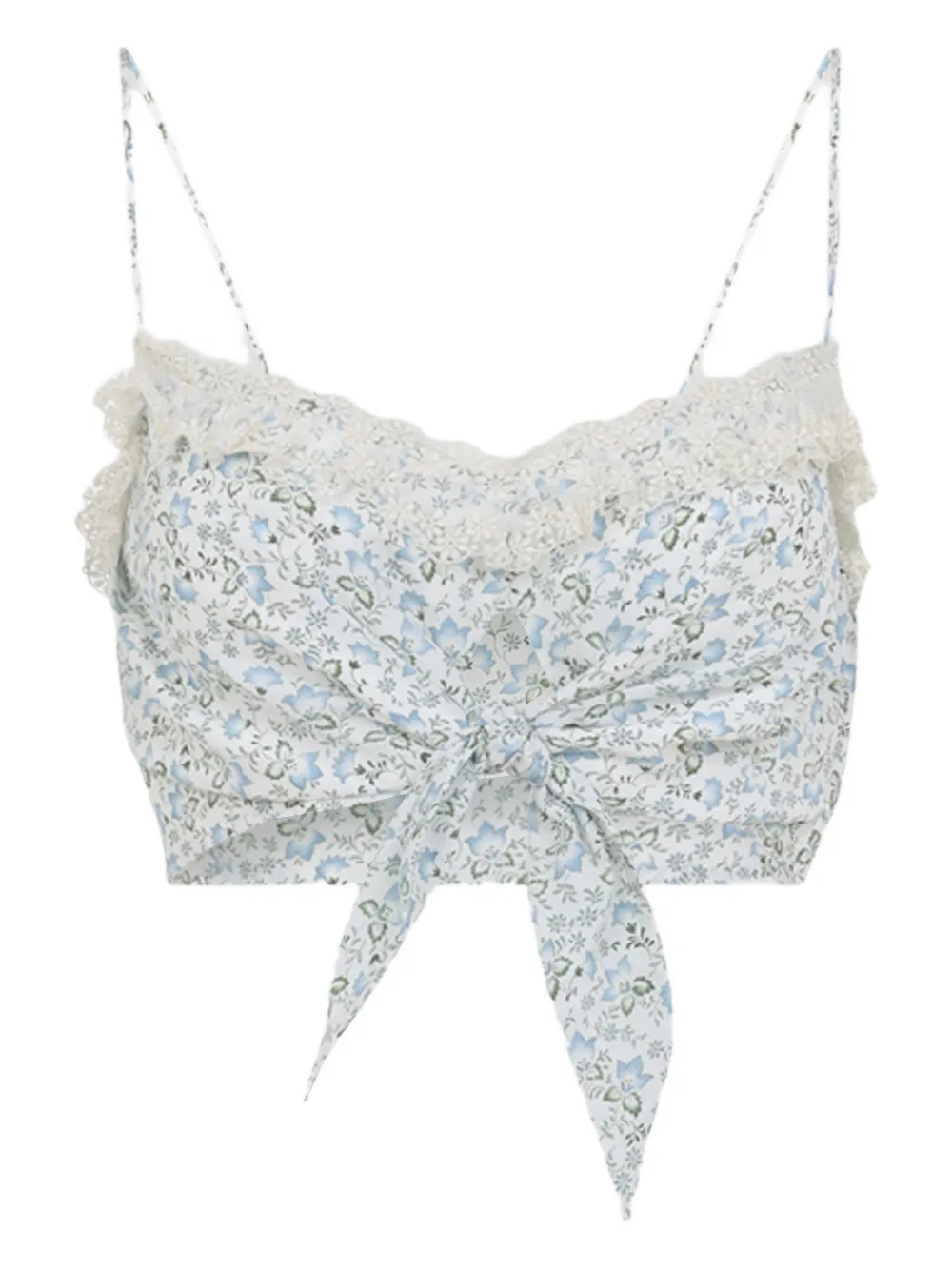 Ermanno Scervino floral-print lace-detail top - Bianco