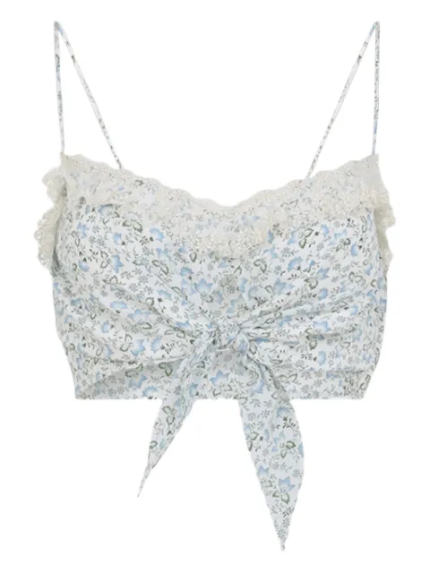 Ermanno Scervino floral-print lace-detail top