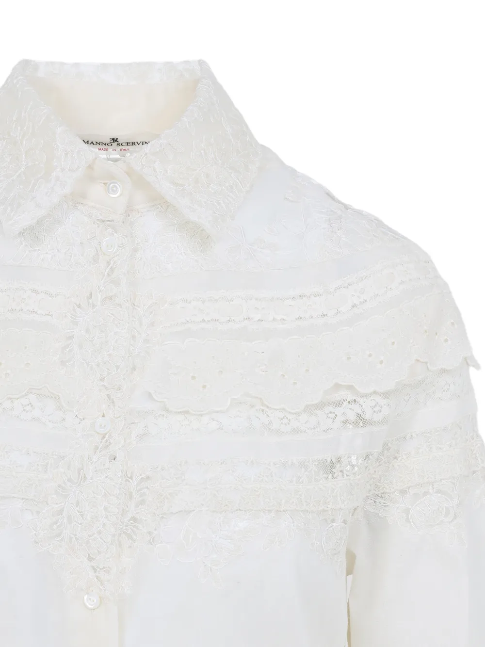 Ermanno Scervino Blouse met kanten detail en knopen Wit