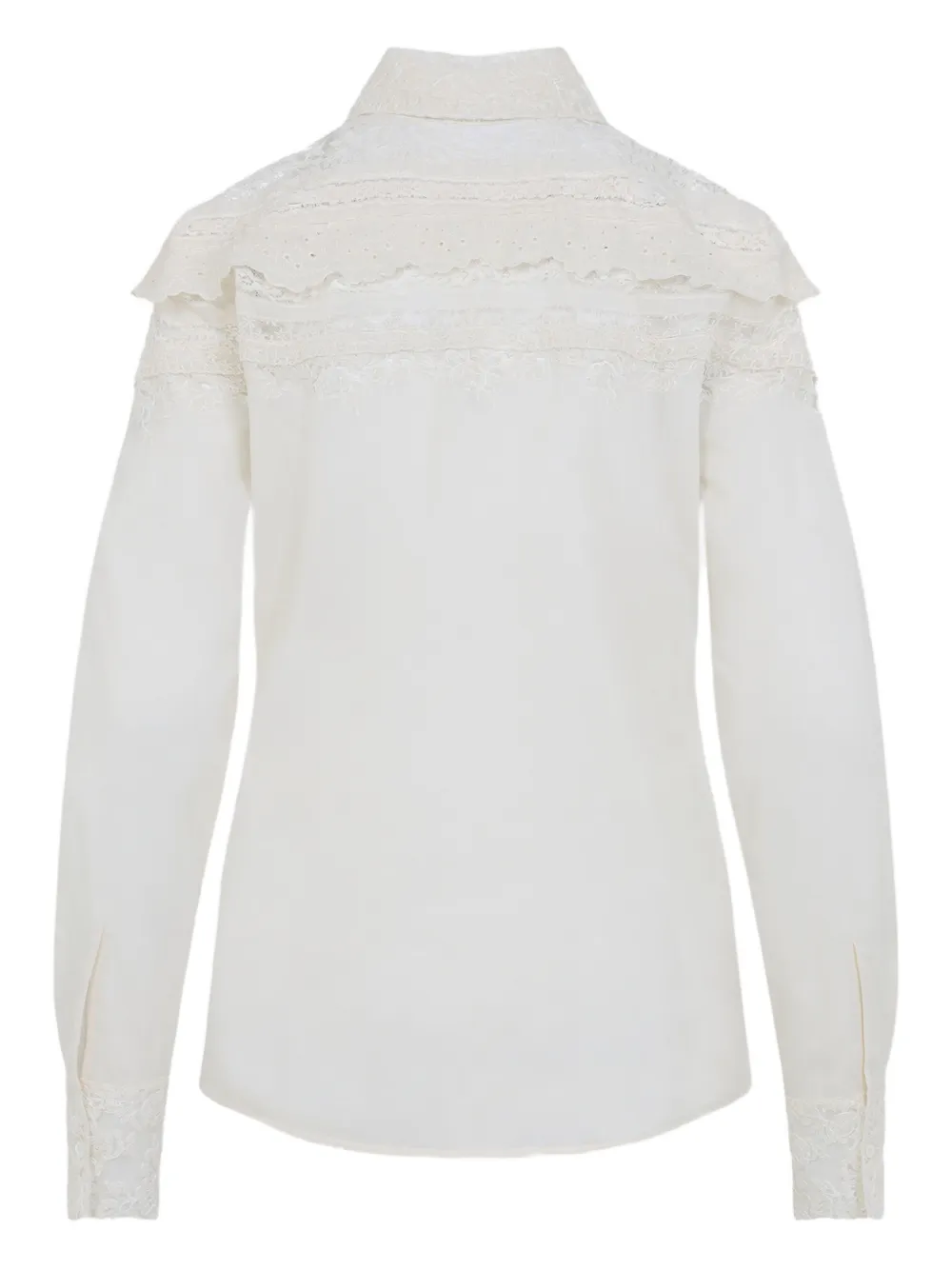 Ermanno Scervino lace-detail buttoned shirt - Wit