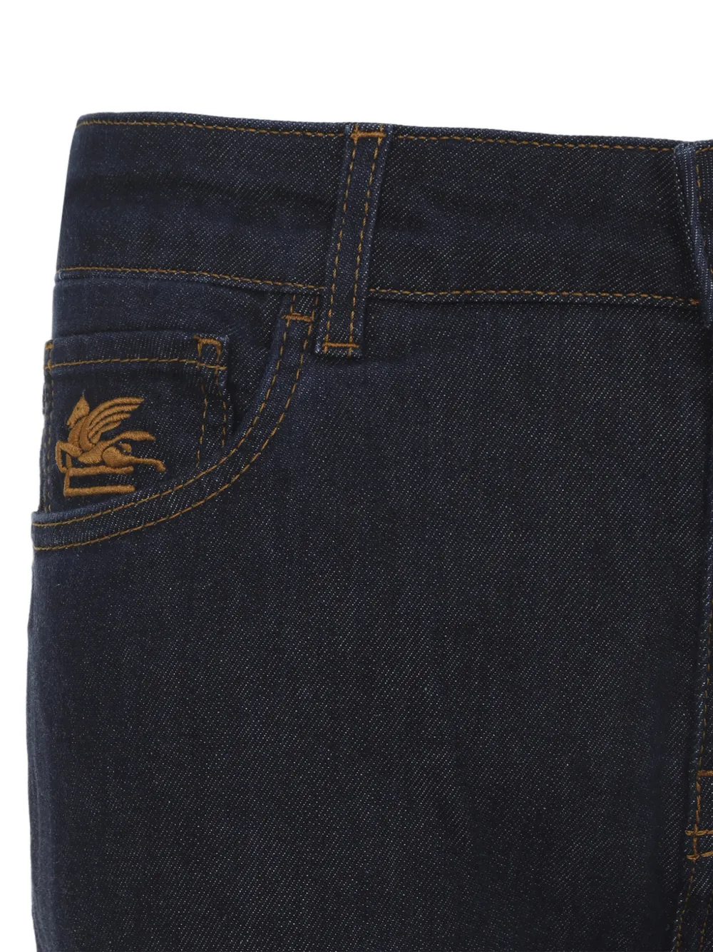 ETRO Jeans met vijf zakken en geborduurd logo Blauw