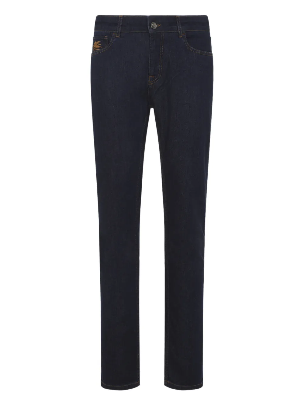 ETRO logo-embroidery five-pockets jeans - Blau