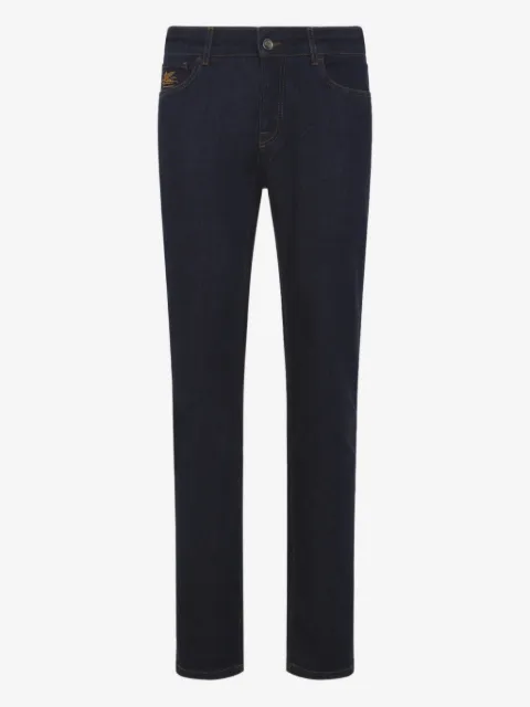 ETRO logo-embroidery five-pockets jeans