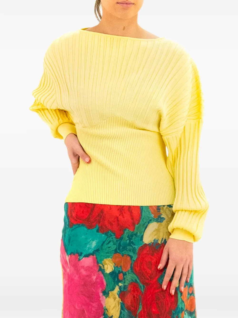  Balmain Ribbed Sweater - Yellow 