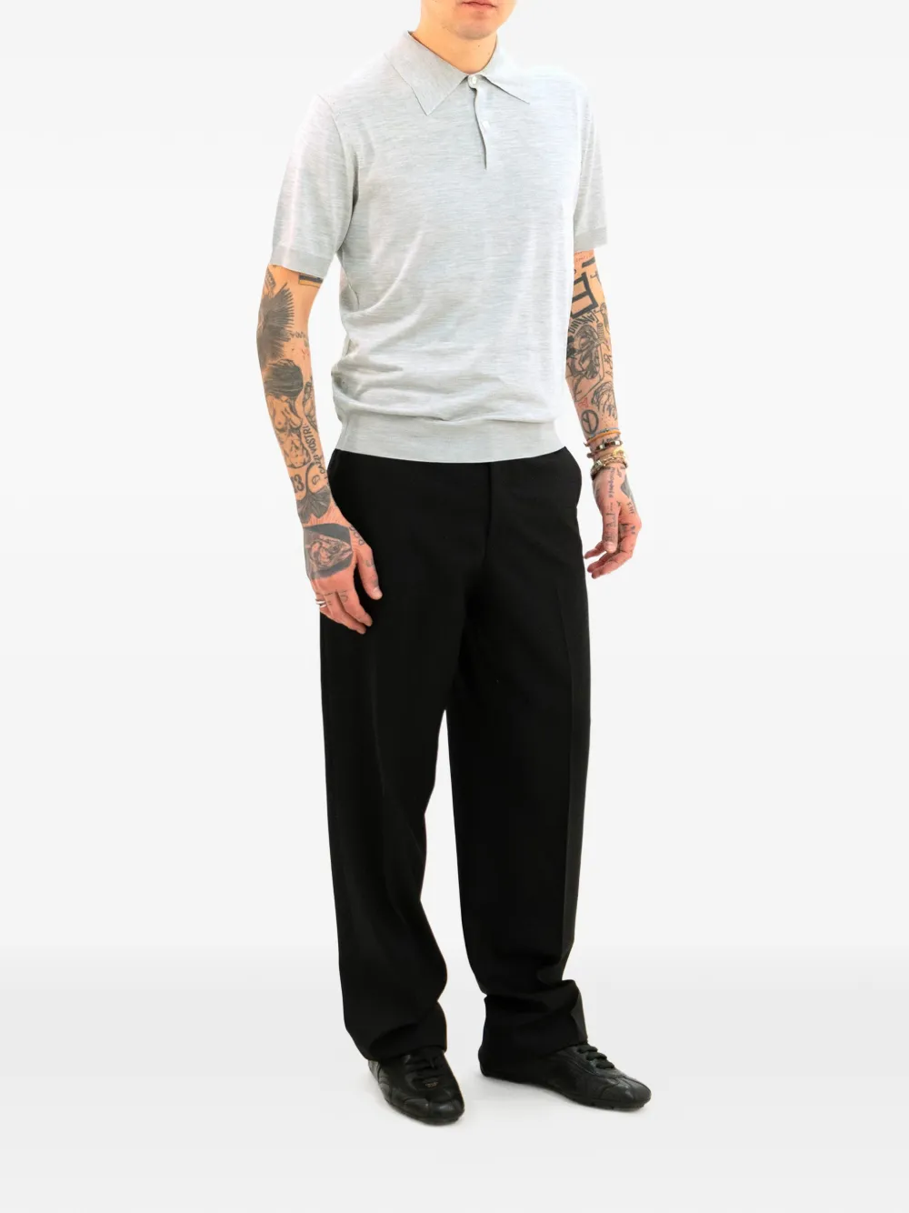 Prada Zijden poloshirt Grijs