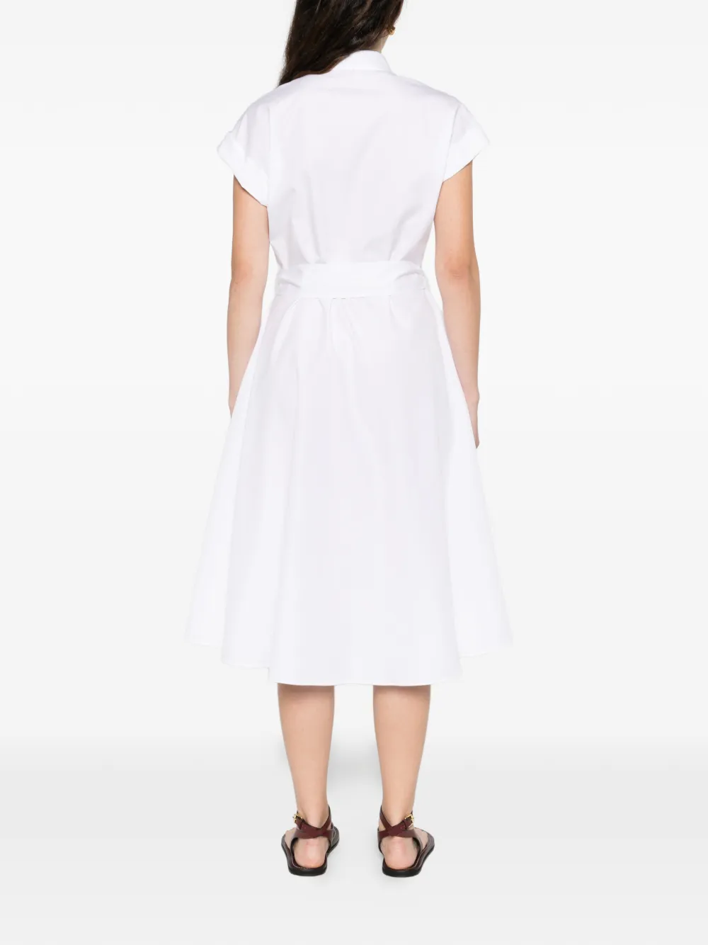 Kiton Midi-jurk met ceintuur Wit