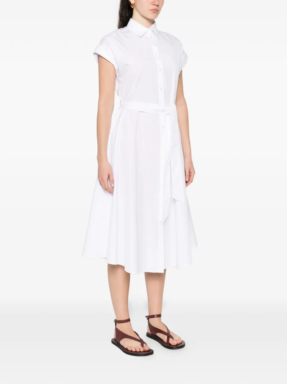 Kiton Midi-jurk met ceintuur Wit