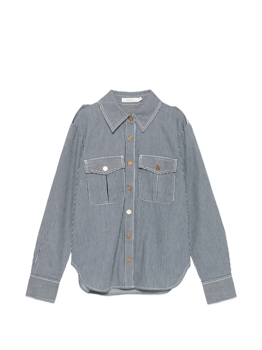 ZIMMERMANN striped pocket denim top - Blue