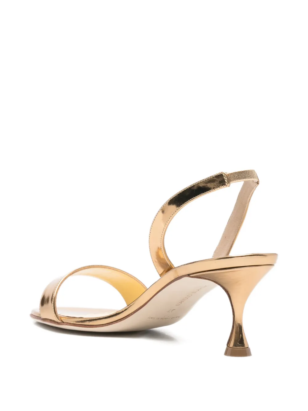 Manolo Blahnik Cupisanpla slingback sandalen met hak Goud