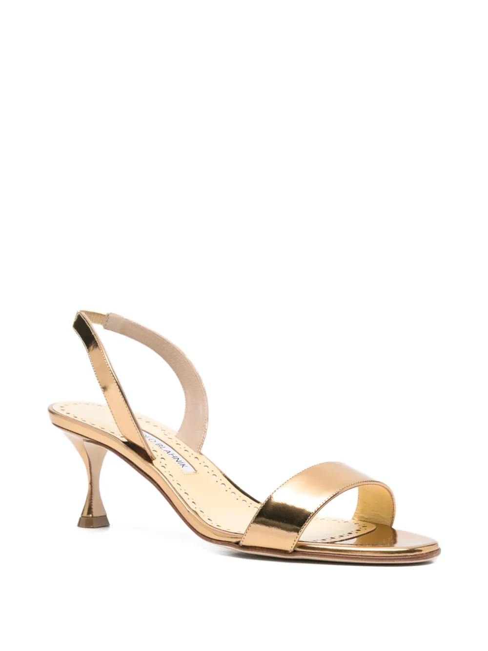 Manolo Blahnik Cupisanpla slingback sandalen met hak Goud