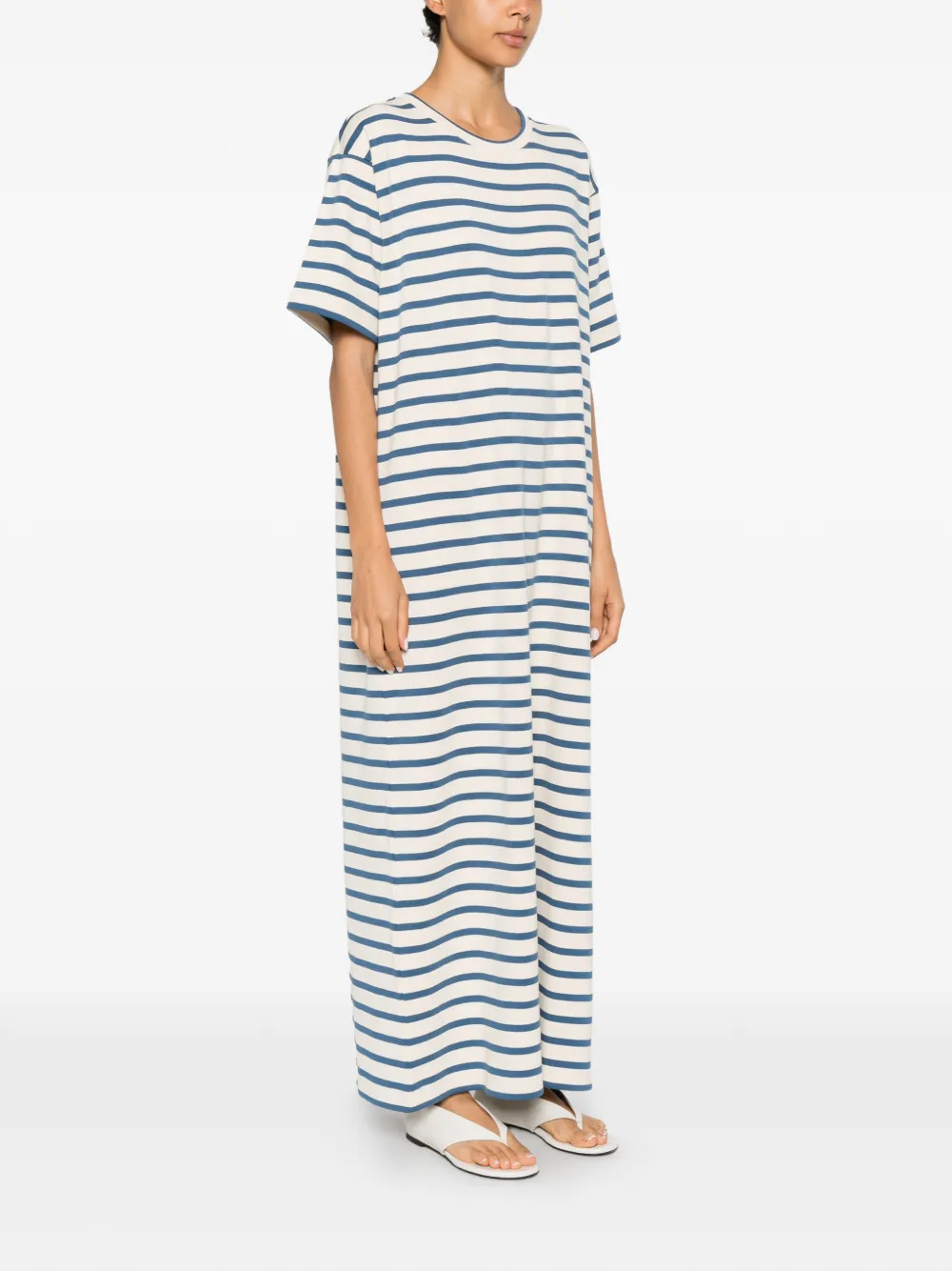 Jil Sander Gestreepte maxi-jurk Beige