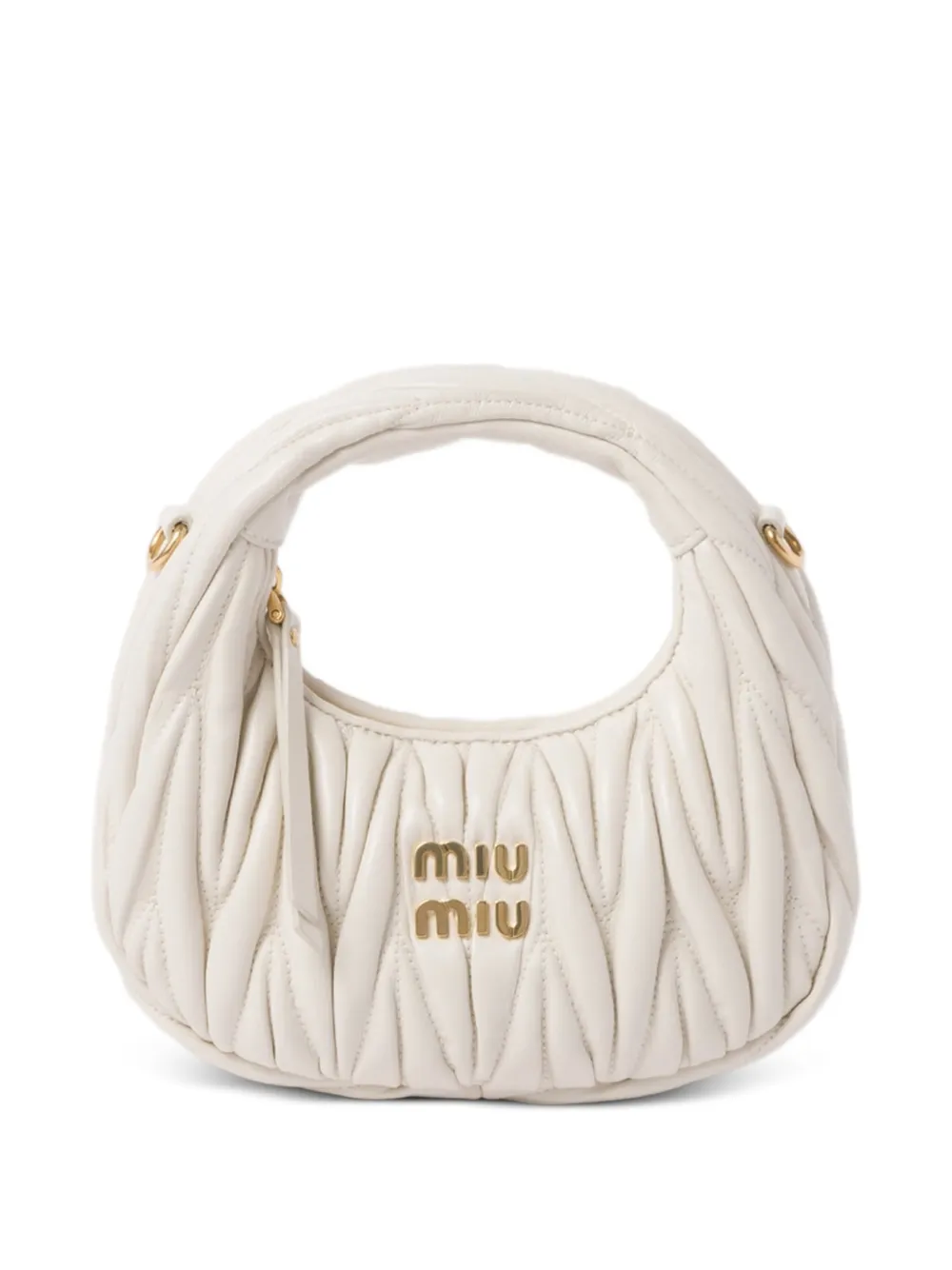 Miu Miu Wander matelassé leather mini bag - Bianco