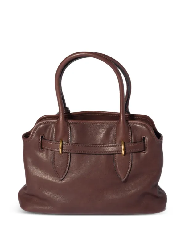 Miu Miu Aventure Leather Tote Bag | Brown | FARFETCH CA