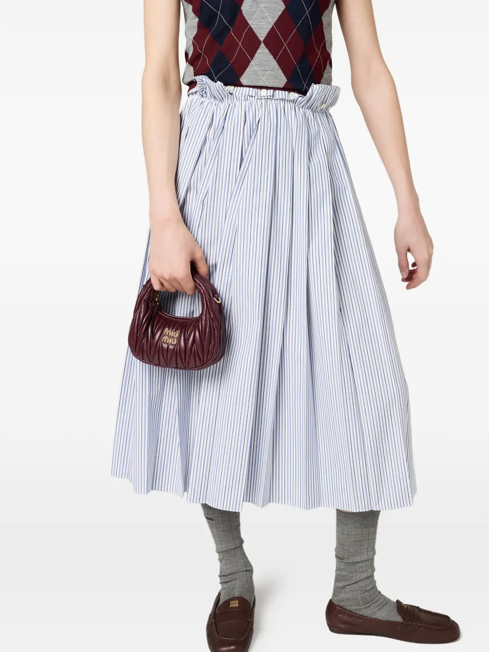Miu Wander matelassé leren mini-tas Rood