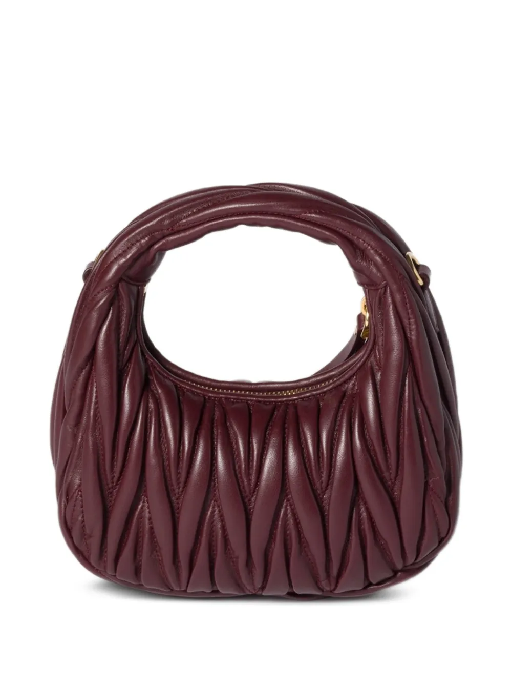 Miu Wander matelassé leren mini-tas Rood