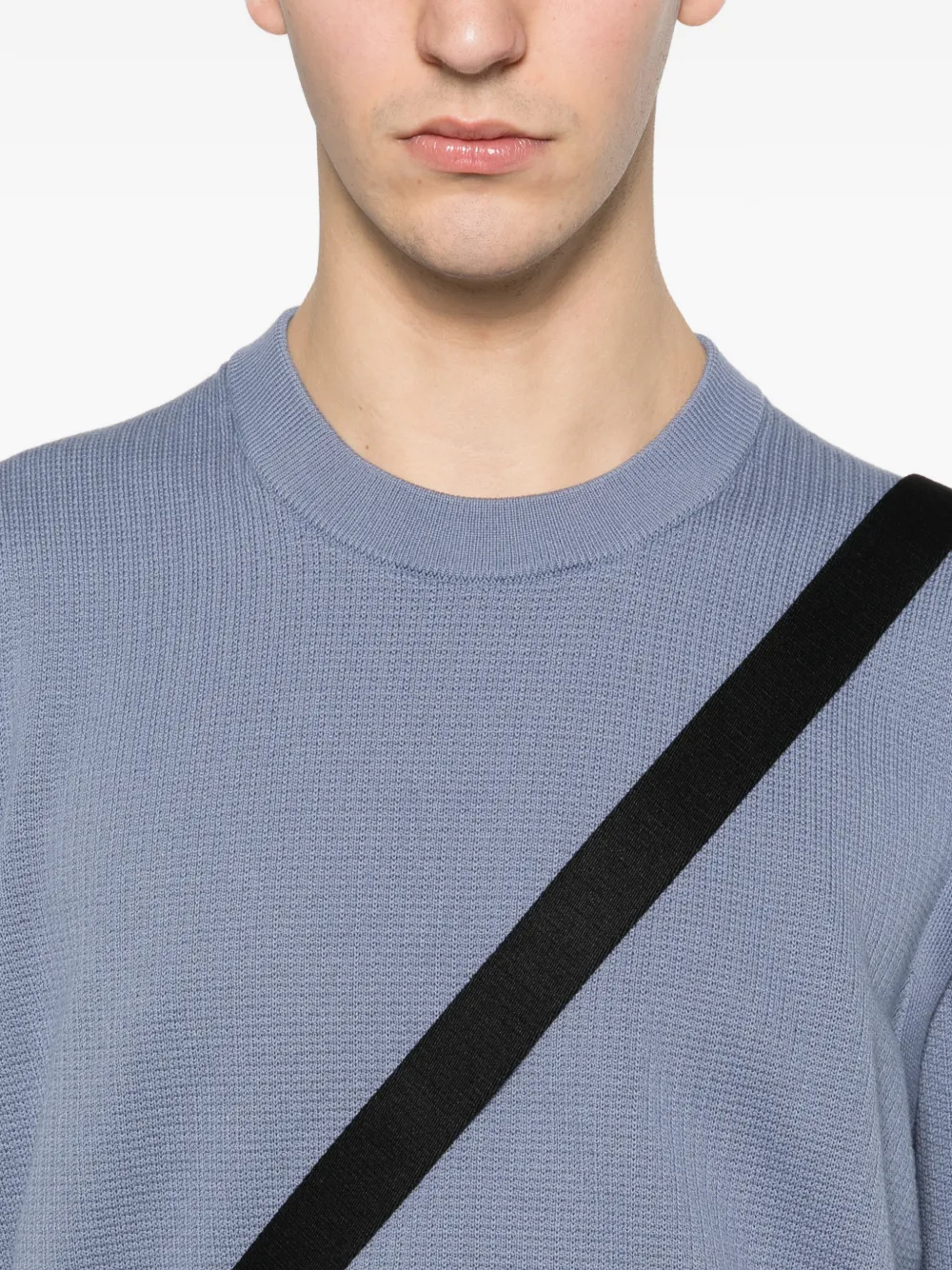 Stone Island 5100023 trui van biologisch katoen met stiksels Blauw
