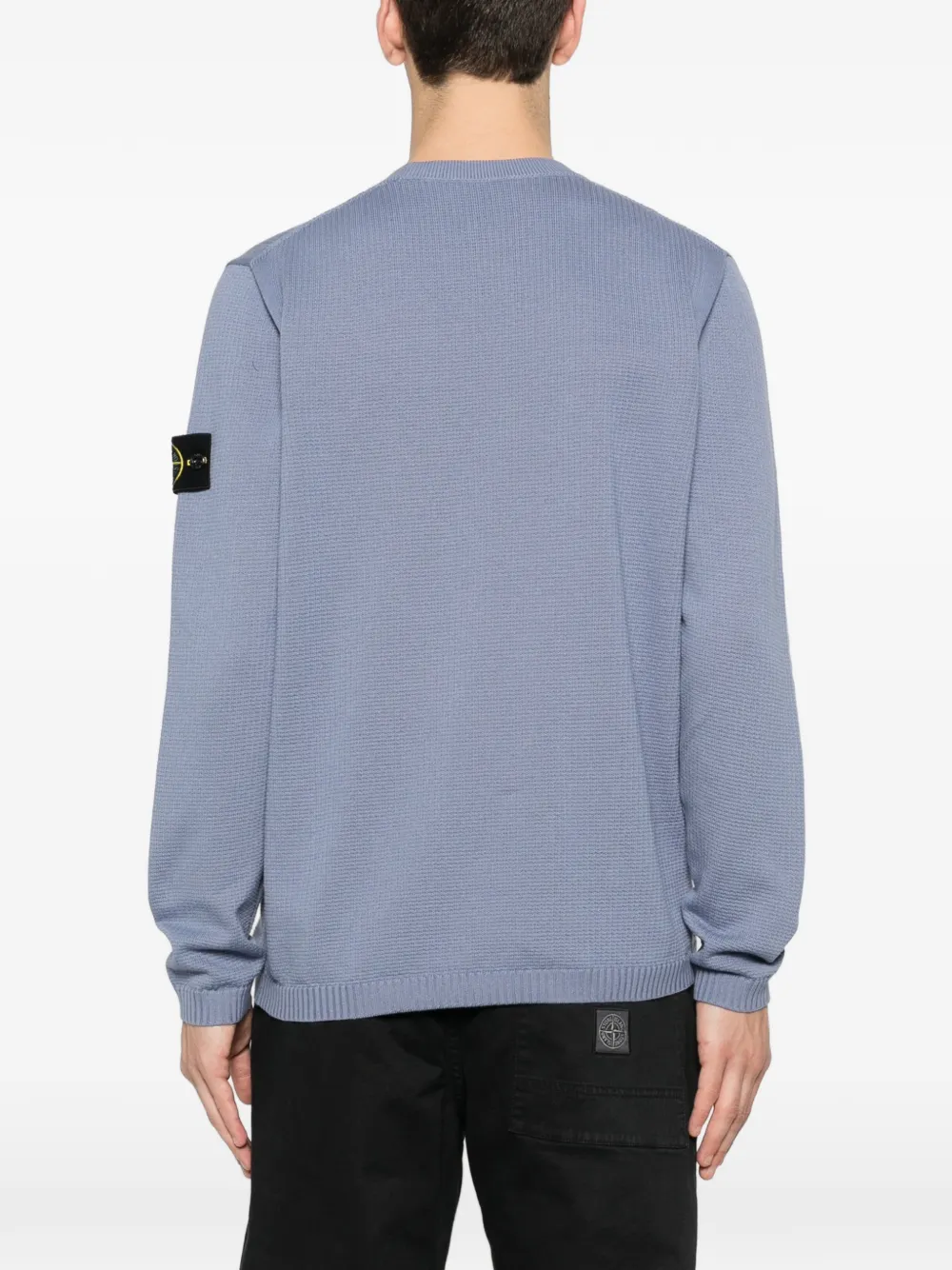 Stone Island 5100023 trui van biologisch katoen met stiksels Blauw