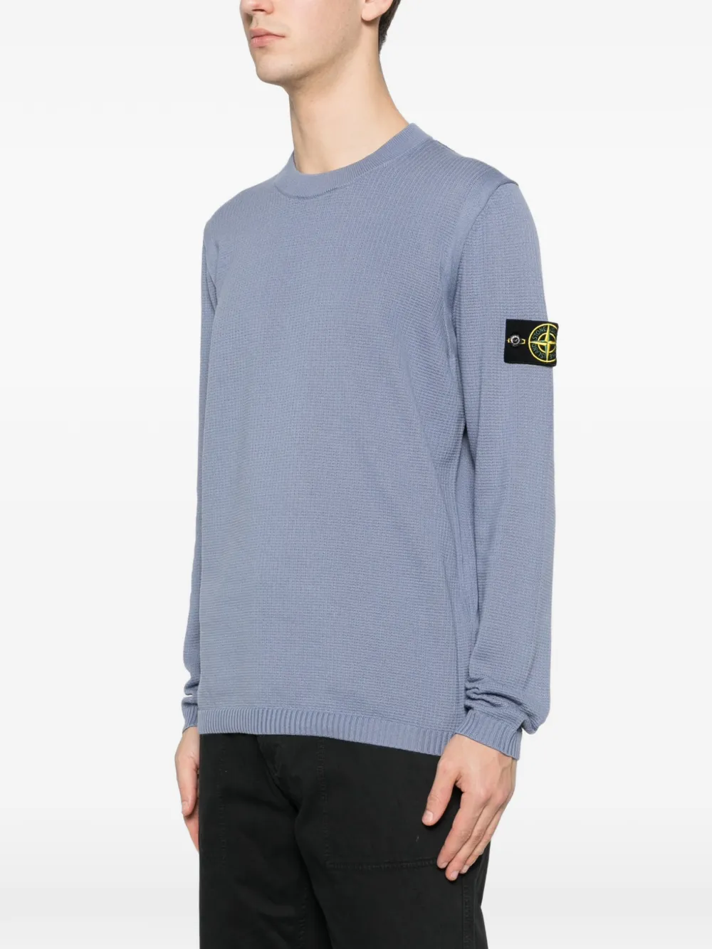Stone Island 5100023 trui van biologisch katoen met stiksels Blauw