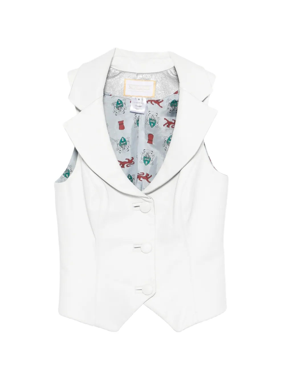 MITILIANE COUTURE Top in pelle con scollo a scialle - Bianco